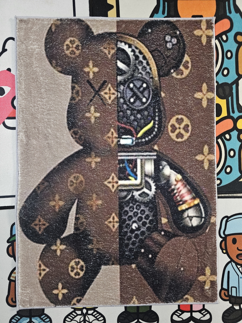 Brown LV MONOGRAM BEAR BRICK RUG